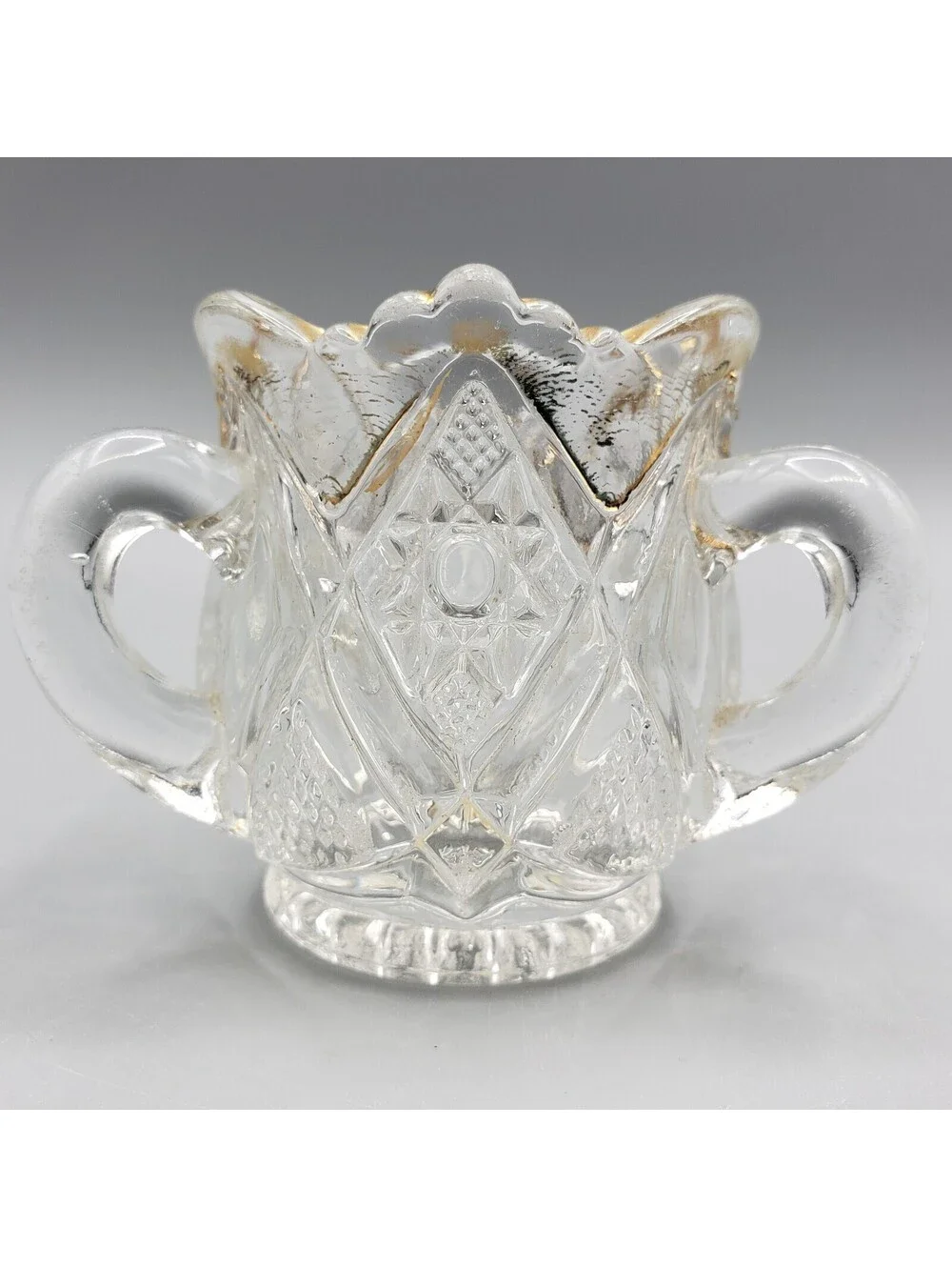Antique US Glass EAPG Toothpick Holder Minnesota 3 Handle Circa 1898
